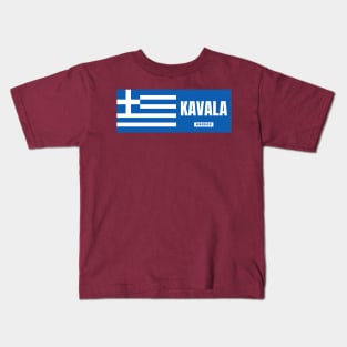 Kavala City with Greek Flag Kids T-Shirt